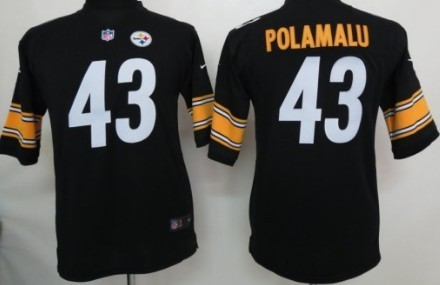 Nike Black youths Game Jersey Pittsburgh Steelers 43 Troy Polamalu